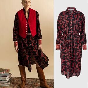 Alix of Bohemia Red/Black Shawna Lamu Dress, Sz S